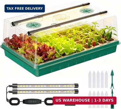 Adawook Seed Starter Trays with Grow Lights, Color Change Grow Lights for Seed S