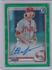 * ETHAN LINDOW * 2020 BOWMAN CHROME GREEN MOJO REFRACTOR AUTO RC # 99