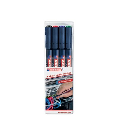 edding 8407 Kabelmarker farbsortiert 0,3 mm, 4 St.