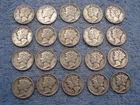 20 SILVER MERCURY DIMES  WITH DATES     lot 4