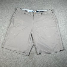 Peter Millar Salem Performance Shorts Men's 35 Grey 100 Polyester Golf