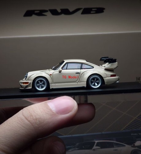 TG TM 1:64 GTShow Beige RWB 964 Classic Sports Model Diecast Metal Car New - Afbeelding 3 van 8