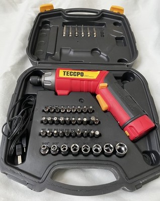 TECCPO Screwdriver kit. Cordless. Includes case, screwdriver bits & sockets