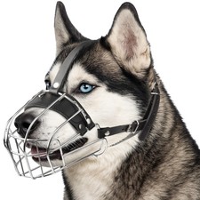 Metal Husky Muzzle for Large Sized Dog   Basket Muzzle for Dogs with Adjustab...