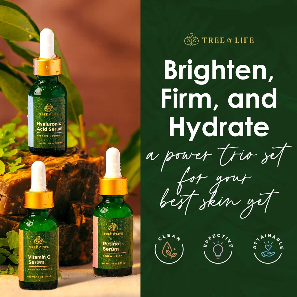 Vitamin C Retinol Hyaluronic Acid Facial Care Set - 3 x 1 Fl Oz - Image 2 of 4