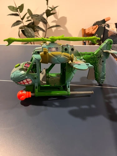 Vintage 1990 Teenage Mutant Ninja Turtles TMNT  Helicopter INCOMPLETE w/ Figure