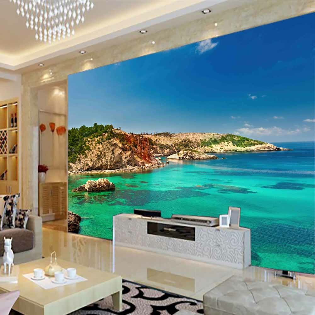 Sunshine Island Sea Full Wall Mural Photo Wallpaper Printing 3D Decor Kid Home
