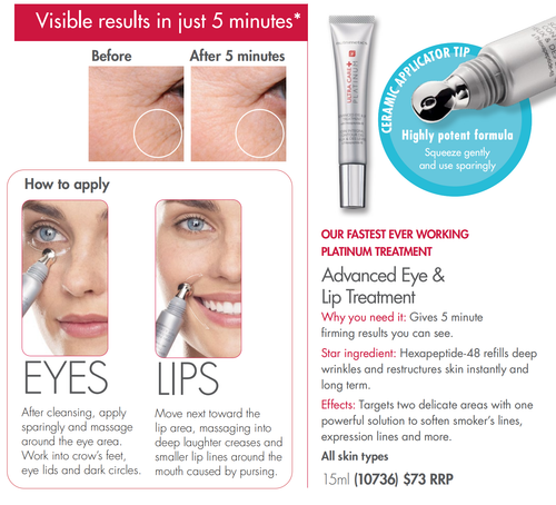 Nutrimetics Ultra Care+ Platinum Advanced Eye & Lip Treatment FREE SHIPPING New - Picture 2 of 3