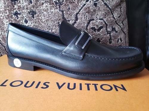 LOUIS VUITTON Penny Halbschuh schwarz weiches Leder Metall Logo 8 US/9-9,5 US $ 2.000 - Bild 5 von 20