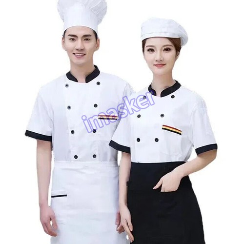 Professional Short Sleeve Chef Jacket Food Service Industry Restaurant Chef Coat - Picture 5 of 29