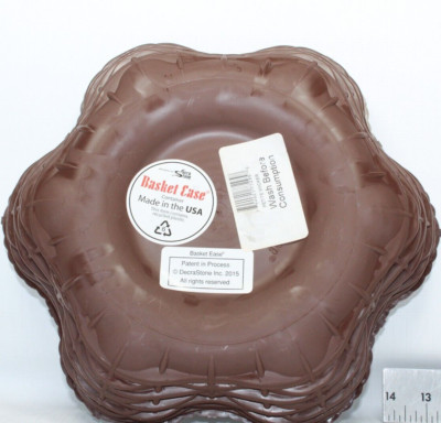 VTG Decrastone Plastic Basket Ease Snack Serving Dish Tray Brown Weave
