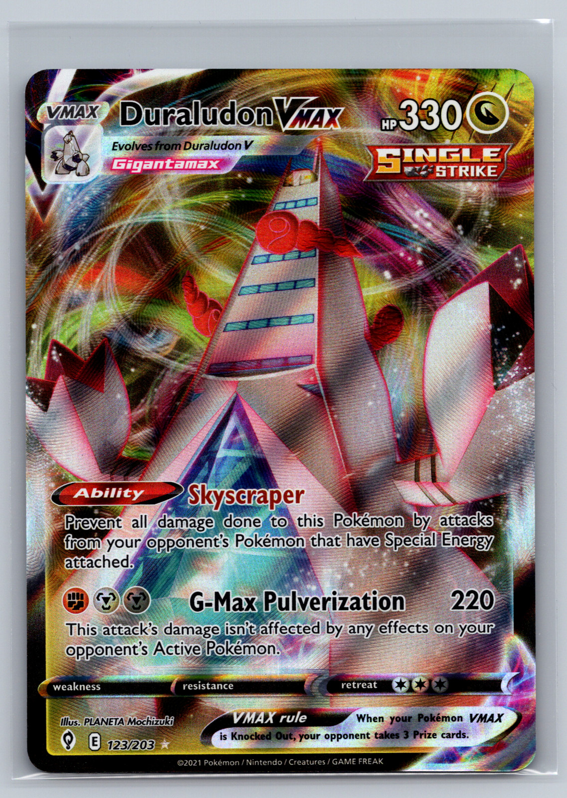 Duraludon VMAX Evolving Skies 123/203 Holo Ultra Rare  Pokemon Card NM