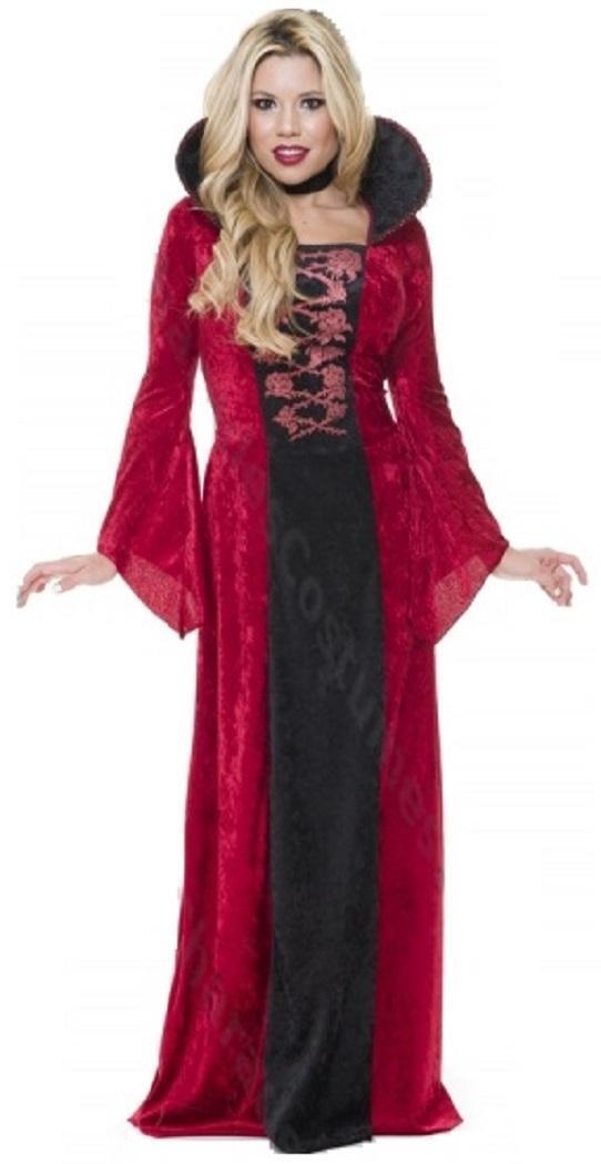 Vampiress Gothic Vampire Red Gown Fancy Dress Up Halloween Adult Costume |  eBay