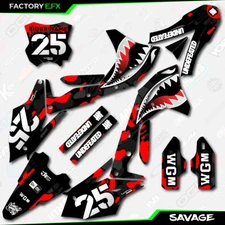 Black & Red Savage Camo Graphics Kit fits 17-20 Kawasaki KXF250 KXF 250 Decals