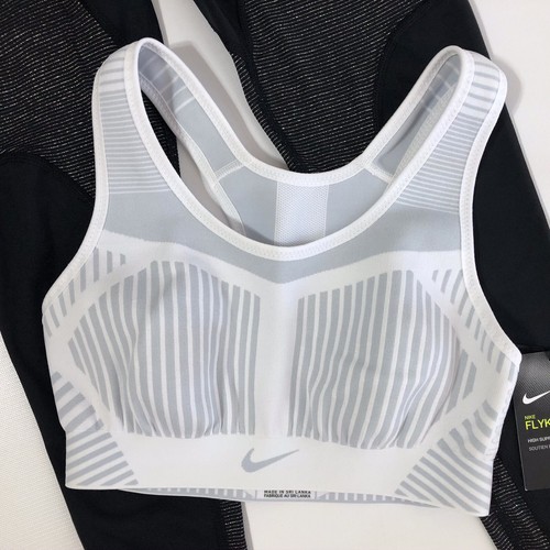 Nike Pro Warm Dri-Fit Women’s BlackTight Fit/Flyknit High Support White Bra XS - Picture 2 of 9
