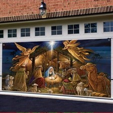 Nativity Scene Christmas Banner for Garage Door, Indoor/Outdoor Holiday Decor