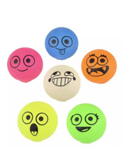 12 Pack 2.4" Squeezy Silly Faces Sugar Balls in Assorted Colors