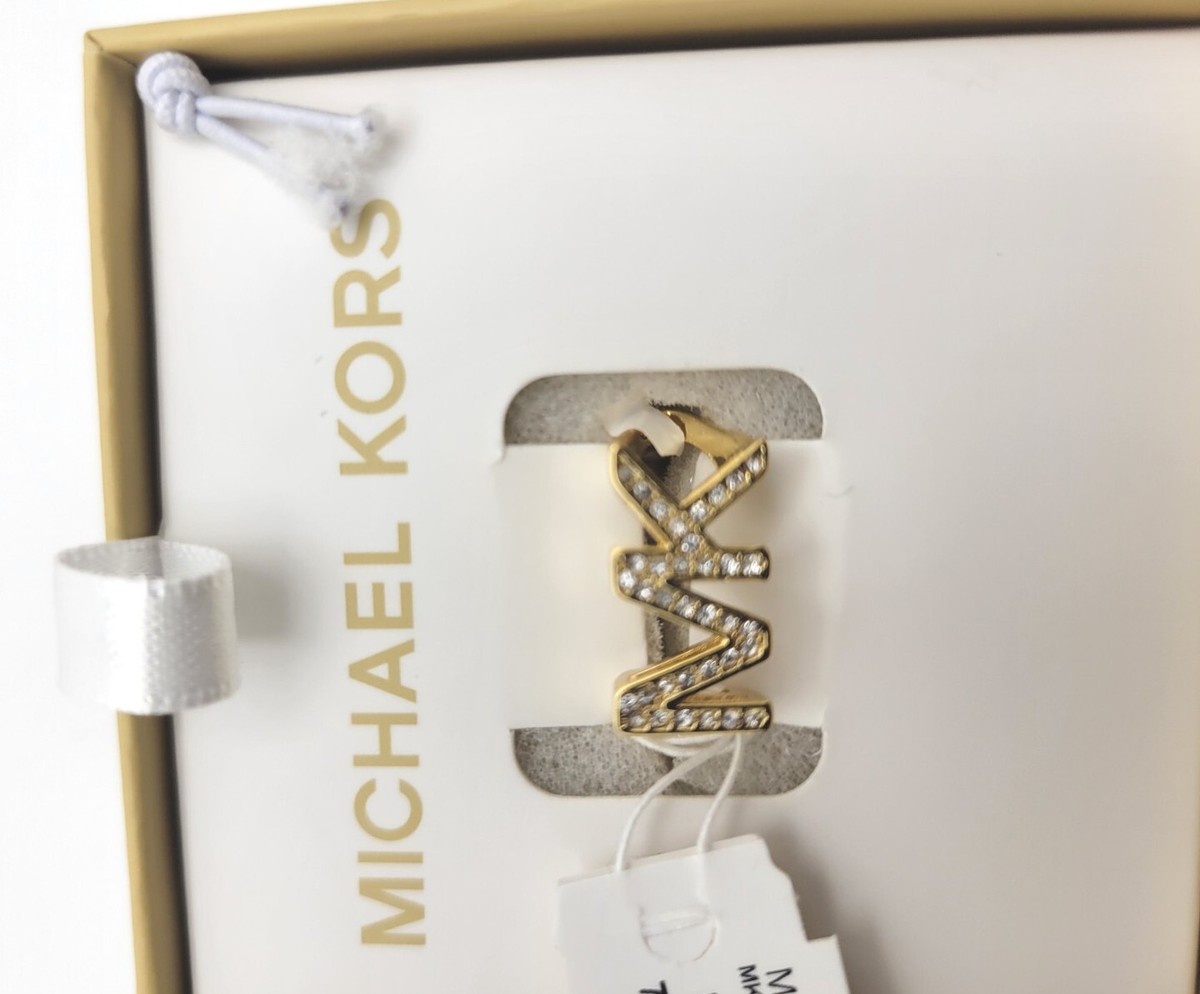 Michael Kors Gold Plated Over Brass Gold Tone MK Logo Ring