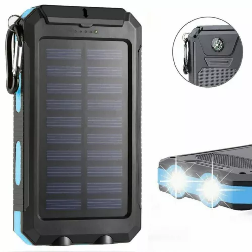 500000mAh Portable Solar Panel Dual USB External Battery Power Bank Pack Charger - Picture 2 of 12