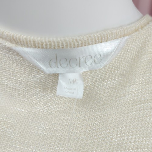 Decree Women's Beige Knee Length Long Sleeve Tight-Knit Cardigan Medium NWT - Picture 4 of 6