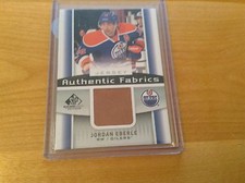 13-14 2013-14 SP GAME USED JORDAN EBERLE FABRICS JERSEY AF-JE EDMONTON OILERS
