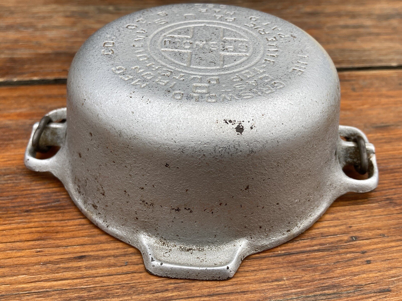 Rare Griswold Cast Iron 0 Dutch Oven with Smooth Top Lid in Duo Chrome