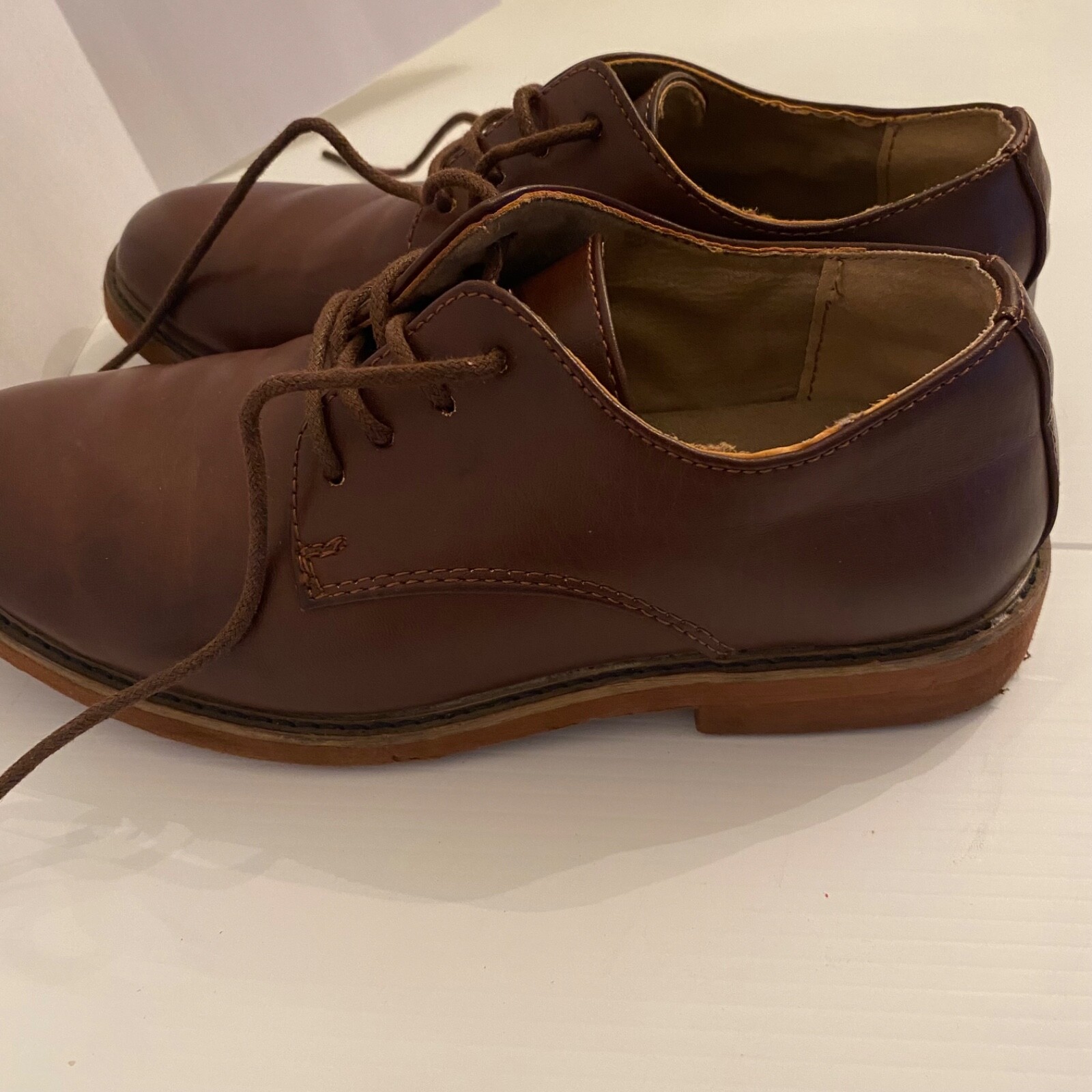 SAOLA Scarpe Oxford comode eleganti memory foam marrone cervo cervi bambini ragazzi taglia 3M