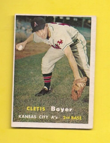 1957 Topps Cletis Boyer ROOKIE #121 Kansas City A's EX/MINT- FREE SHIPPING