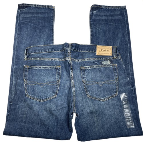 Polo Ralph Lauren Varick Slim Straight Patched Repaired Jeans Sz 36x34 - Bild 10 von 12