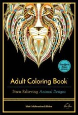 Stress Relieving Animal Designs: Adult Coloring Book, Mini Edition - GOOD