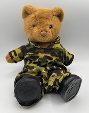 Build-A-Bear Workshop Teddy Bear Plush Brown Camo Uniform Outfit Boots Genuine