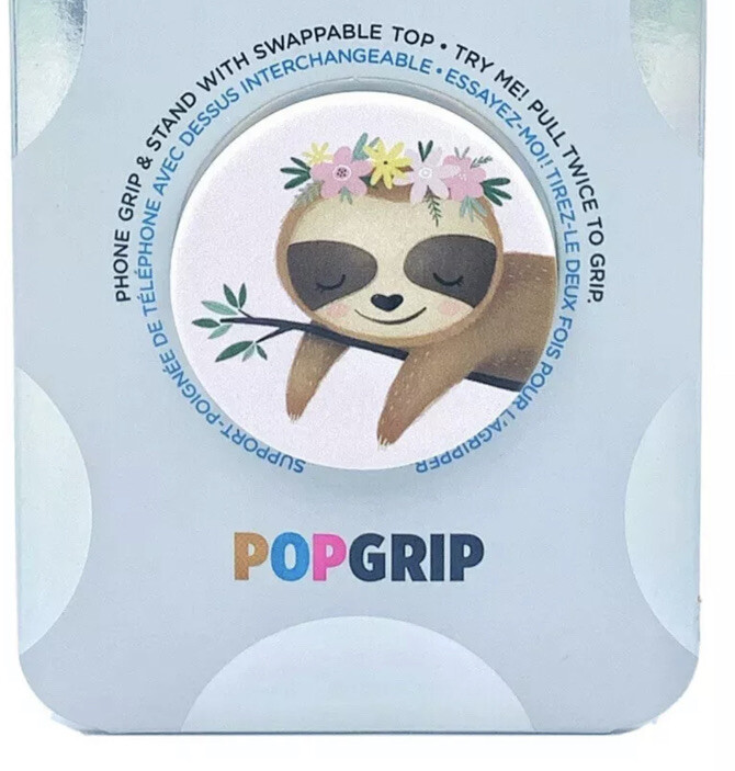 PopSockets PopTop Just The Top Cute Sloth Pop Top Compatible W/Swap Base