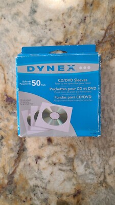 Dynex 50 Pack Cd/Dvd Sleeves- WHITE