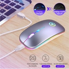 2.4GHz Wireless Optical Mouse USB Rechargeable RGB Cordless Mice For PC Laptop 7