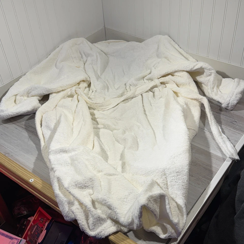 Lencería Cacique Blanca Súper Suave Terry Tela Vellón Bata Difusa Talla Única Spa Nueva con Etiquetas Foto 2 de 4