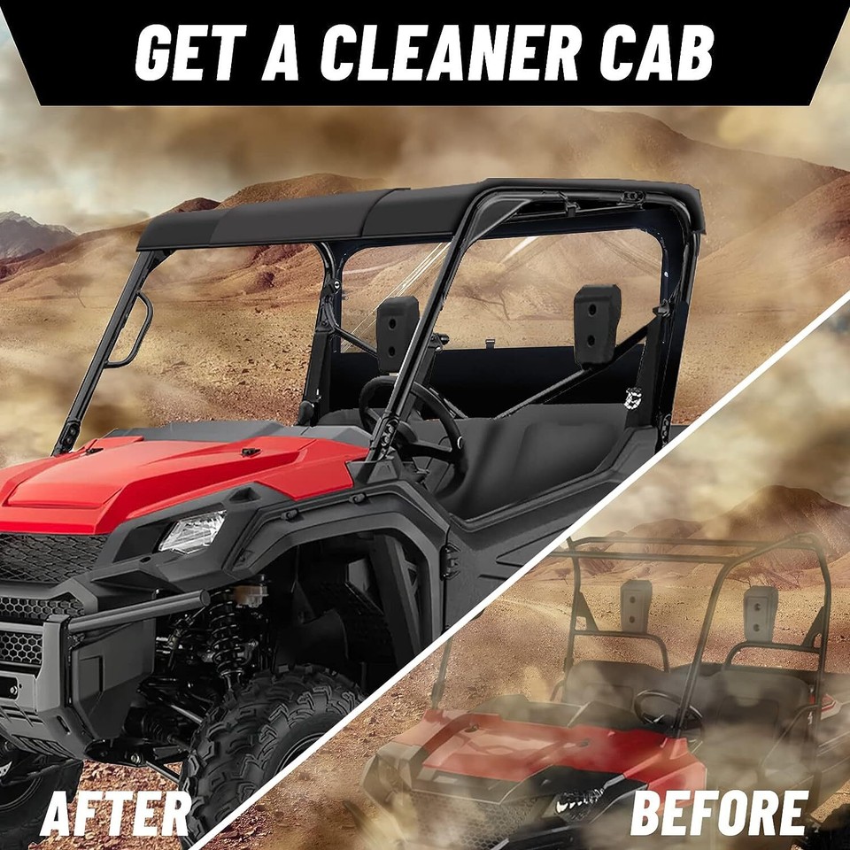 UTV Rear Window Black Fabric Rear Panel For Honda Pioneer 700 700-4 ...