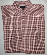 Mens Panhandle Slim Long Sleeve Snap Front Western Shirt Size 17-35 - EUC