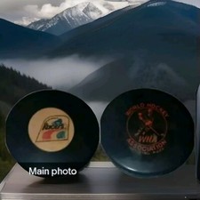 1970s WHA INDIANAPOLIS RACERS  HOCKEY OLD OFFICIAL GAME PUCK RUBBER LOGO 