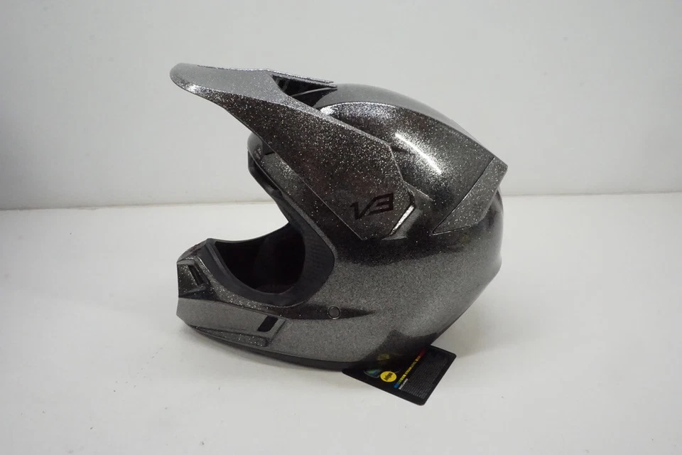 Casco de motocross Fox Racing V3 Baz MVRS PTR Halo plateado talla XL ATV todoterreno AE Foto 2 de 4