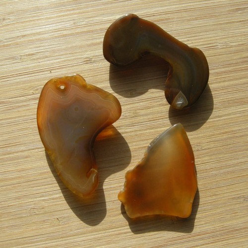 3 Achat Kristall Geode Scheiben poliert Endschliff Steine Natur Orange Braun Farben - Bild 3 von 5