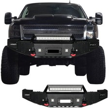 Vijay Steel Front Bumper Fits 2007-2013 Chevy Silverado 1500 Wwinch Plate Vijay Steel Front Bumper Fits 2007-2013 Chevy Silverado 1500 Wwinch Plate
