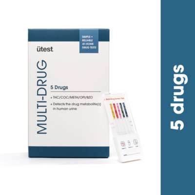 Utest (3 Pack) 5 Panel Multi-Drug Screen Test THC/COC/Meth/OPI/BZO