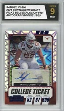 2021 Contenders Draft Picks Blue Explosion Samuel Cosmi Auto RC 18/39 HCWG 9