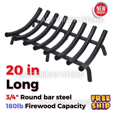20'' Fireplace Log Grate Firewood Rack Holder for Chimney Hearth Camping Kindling