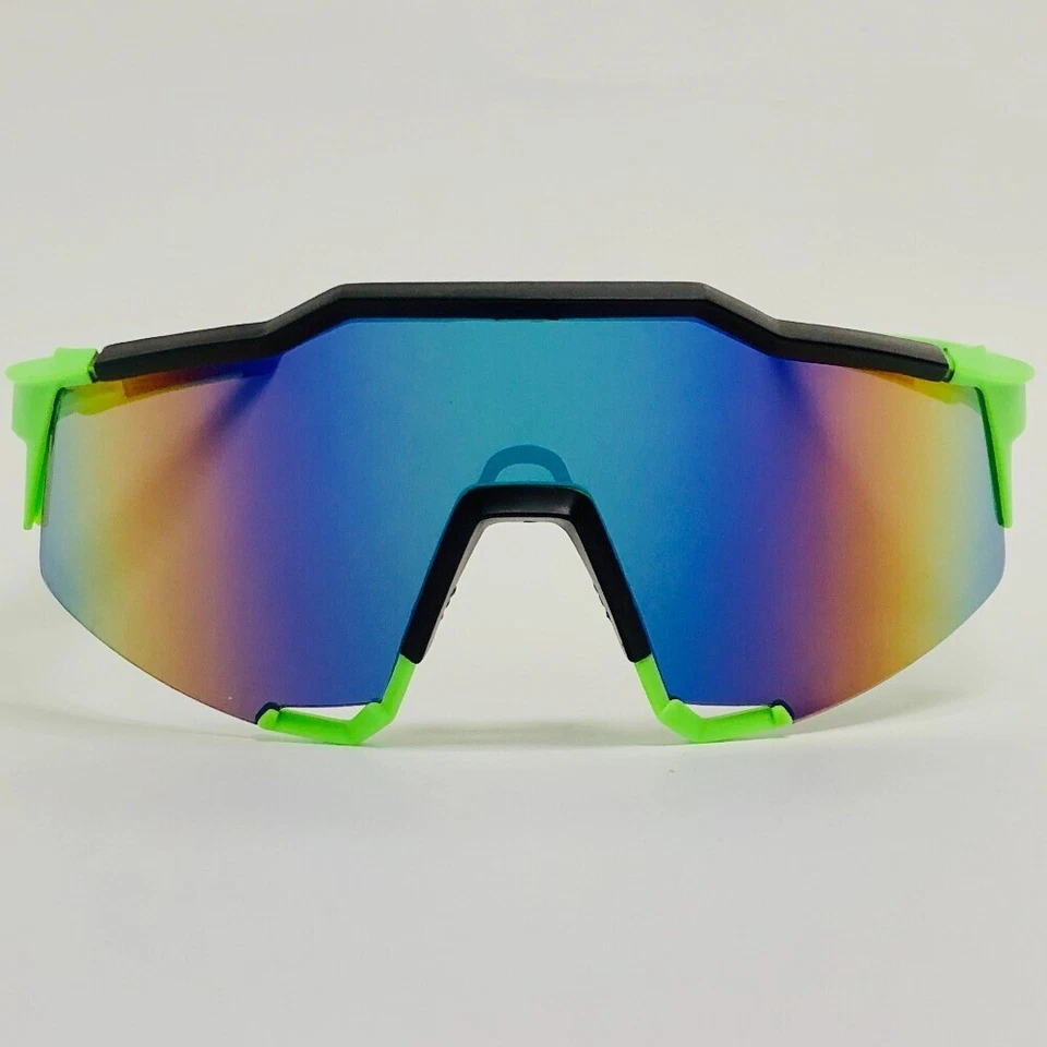 Gafas de sol deportivas reflectantes para ciclismo gafas para correr lentes espejadas marco verde Foto 4 de 4