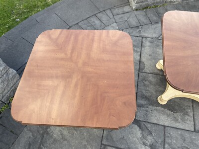 Vintage Henredon Neo Classical Regency Walnut Pillar End Tables