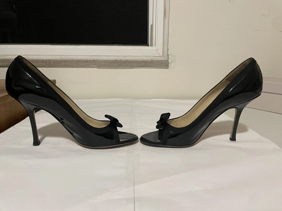 Jimmy Choo Negro Charol Peep Toe Talla 41/11 Foto 3 de 4