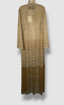 $6095 Georges Hobeika Women's Gold Beaded Logo Fringe Jacket Size 38 | eBay