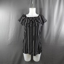 Forever 21 Womens Mini Dress Small Black Striped Indie Edgy Preppy Schoolgirl