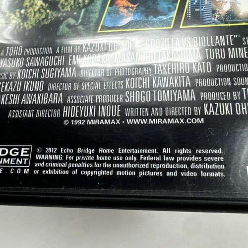 Godzilla vs. Biollante (DVD, 2012) clean MINT DISC Miramax Original - Picture 3 of 10